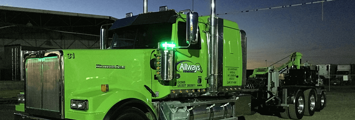 Green semi-truck